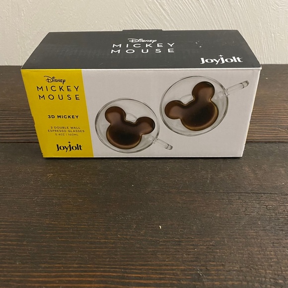 NIB JoyJolt Disney Mickey Mouse 3D Double-Wall Espresso Cups (Set of 2 - 5.4 oz) - Picture 4 of 9